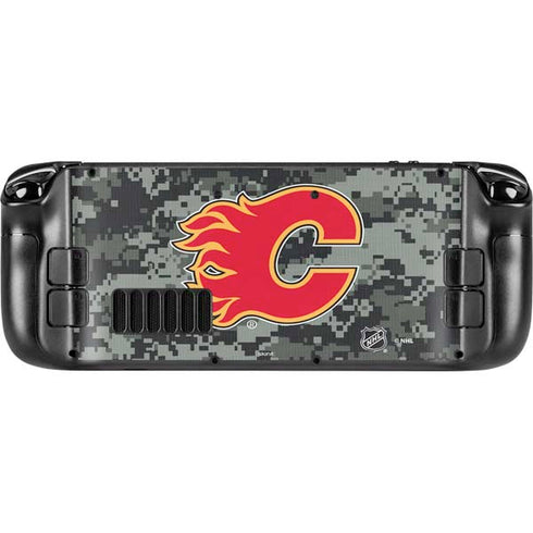 NHL Calgary Flames Camo Steam Deck Handheld Gaming Computer Skin